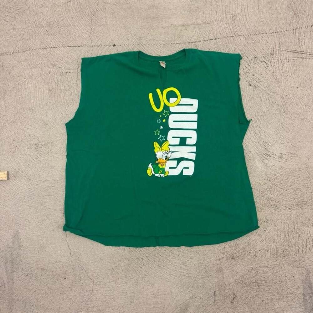 Anvil University of Oregon Ducks Daisy Duck Graphic Cut Off Tank Top